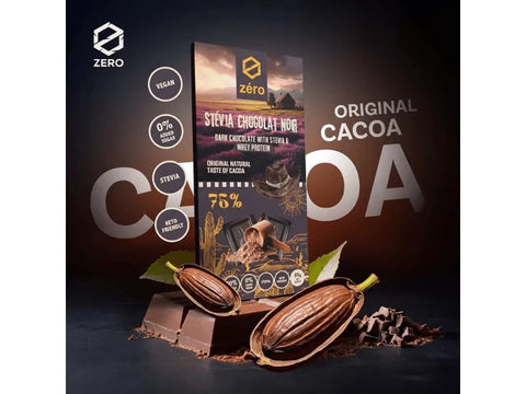 Zero Stevia Dark Chocolate With Whey Protein Chocolate 85g - CAFELAX