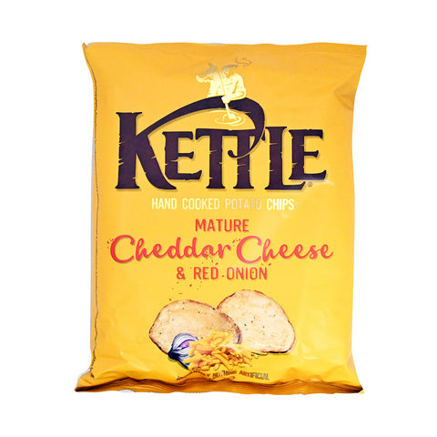 Kettle Hand Cooked Cheddar & Red Onion Potato Chips 130g