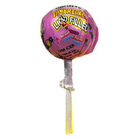 Zed Liquid Filled Bubble Gum Centre Strawberry Cream Lollipop