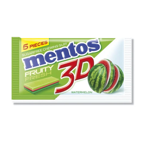 Mentos 3D Watermelon Sugar Free Gums 5pcs