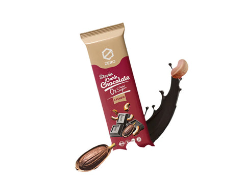 Zero Stevia Dark Chocolate With Cashew 45g - CAFELAX