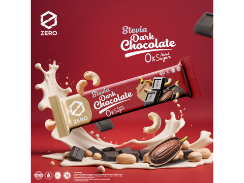 Zero Stevia Dark Chocolate With Whole Cashew Chocolate 85g