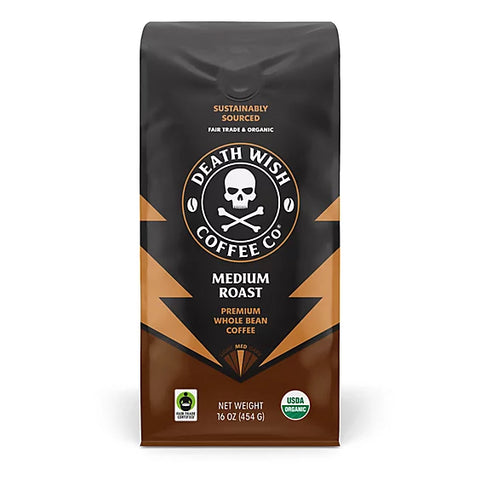 Death Wish Medium Roast  Whole Beans Coffee 454g