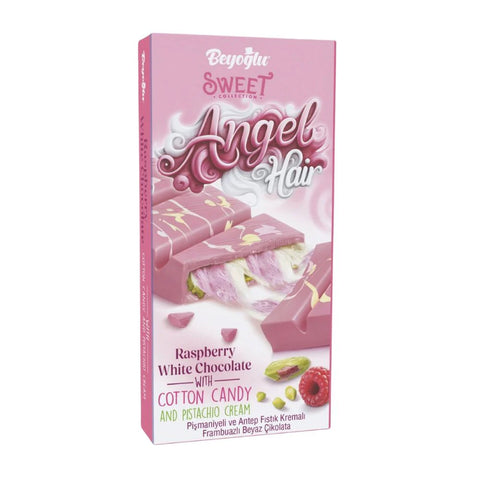 Beyoglu Sweet Angel Hair Raspberry White Chocolate With Cotton Candy & Pistachio Cream 80g