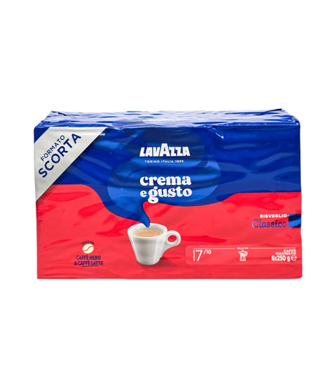6 * Lavazza Crema E Gusto Classico Ground Coffee 250g - 1.5 Kg
