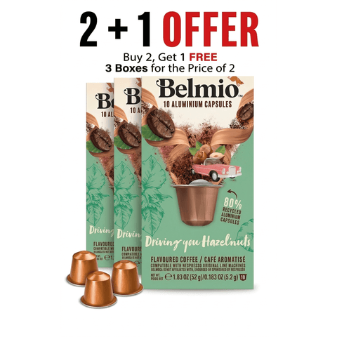 (2 + 1 Free) Belmio Hazelnut Coffee Capsules - 10 Capsules