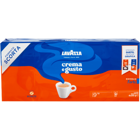 4 * Lavazza Crema E Gusto Forte Ground Coffee 250g - 1 Kg