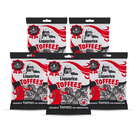 5 * Walkers Liquorice Toffees 150g - 750g