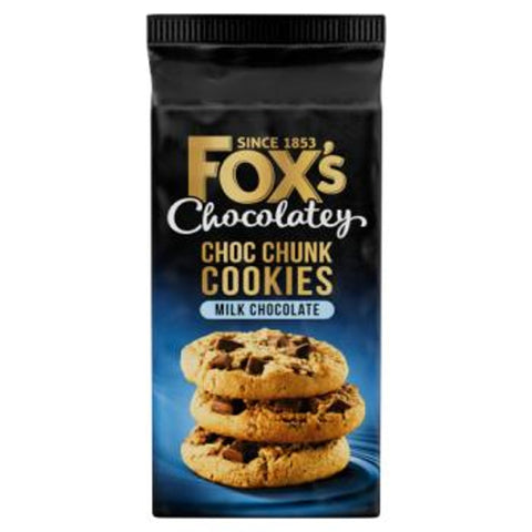 BB:" 6-6-2026 "Fox's 1853 Choc Chunk Cookies Milk Chocolate 180g