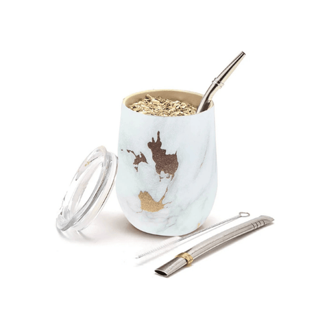 Balibetov Stainless Steal Mate Set - Gold Marble Style - CAFELAX