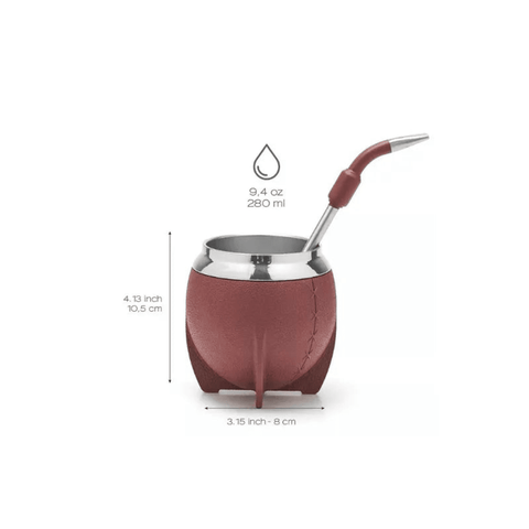 Balibetov Stainless Steal Mate Set - Leather Style (Brown) - CAFELAX