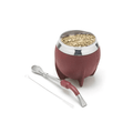 Balibetov Stainless Steal Mate Set - Leather Style (Brown) - CAFELAX