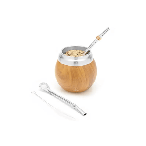 Balibetov Stainless Steal Mate Set - Wooden Style - CAFELAX
