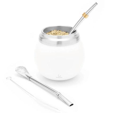 Balibetov Stainless Steel Mate Set - White - CAFELAX