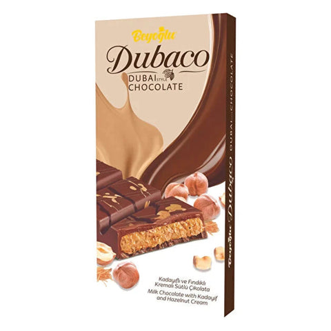 Beyoglu Dubaco Dubai Chocolate Sytle Milk Chocolate With Kadayif And Hazelnut Cream 200g