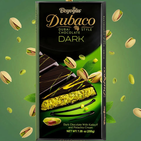 Beyoglu Dubaco Premium Dubai Style Dark Chocolate with Pistachio Cream & Crispy Kadaif 200g