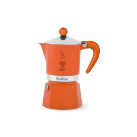 Bialetti Rainbow Moka Pot - 1 Cups - Orange Hand - CAFELAX