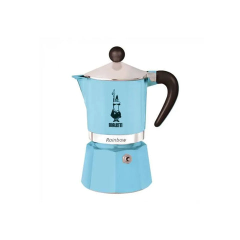 Bialetti Rainbow Moka Pot - 3 Cups - Light Blue - CAFELAX