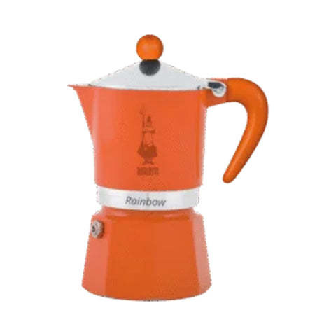 Bialetti Rainbow Moka Pot -3 Cups - Orange