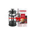 Black French Press 300 ML + Kimbo Espresso Napoli Ground Coffee 250g Bundle - CAFELAX