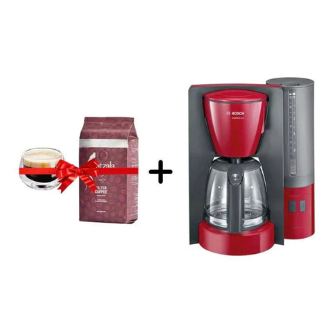 Bosch American Coffee Machine + Katzala Filter Ground Coffee 250g + Double Glass Cup - CAFELAX
