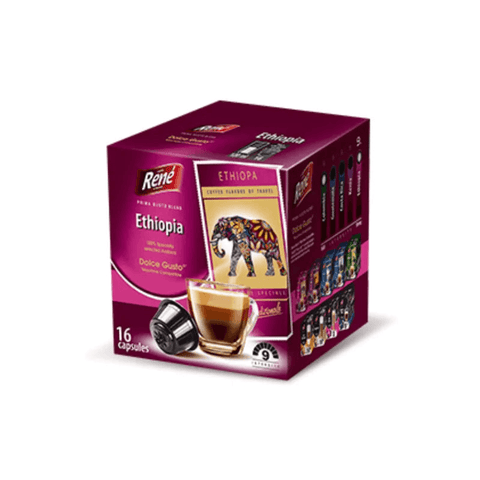 Cafe Rene Ethiopia Dolce Gusto Coffee Capsules - 16 Capsules - CAFELAX