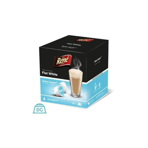 Cafe Rene Flat White Dolce Gusto Coffee Capsules - 16 Capsules - CAFELAX