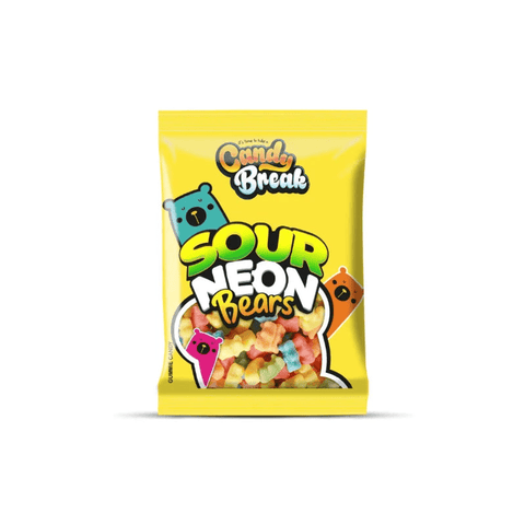Candy Break Sour Neon Bears Candy 113g - CAFELAX