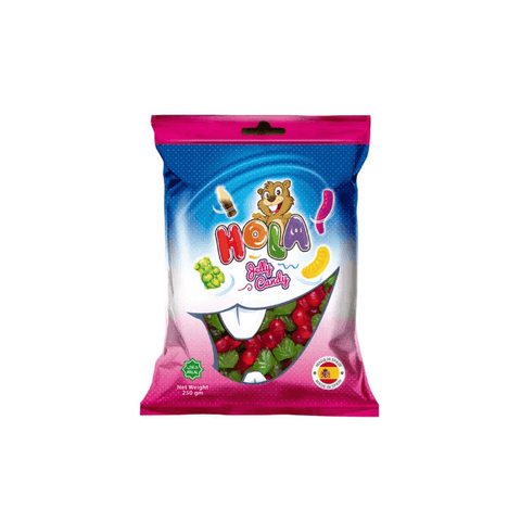 Candy Hola Chery Jelly Candy 250 gm - CAFELAX