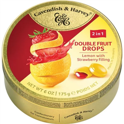 Cavendish & Harvey Lemon With Strawberry Filling Drops Candy 175g