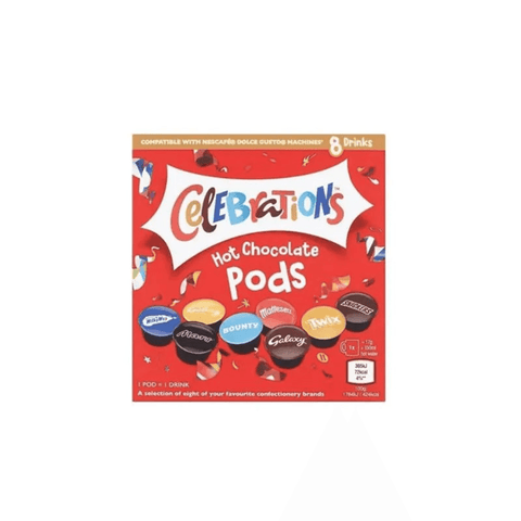 Celebration Hot Chocolate Assorted Dolce Gusto Coffee Capsules - 8 Drinks - CAFELAX