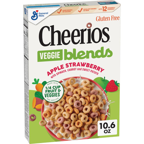 Cheerios Veggie Blends Apple Strawberry Gluten Free Cereals 300g