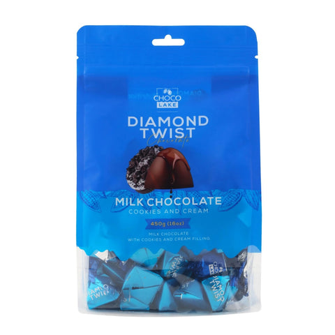 Choco Lake Diamond Twist Milk Chocolate With Cookies & Cream 180g