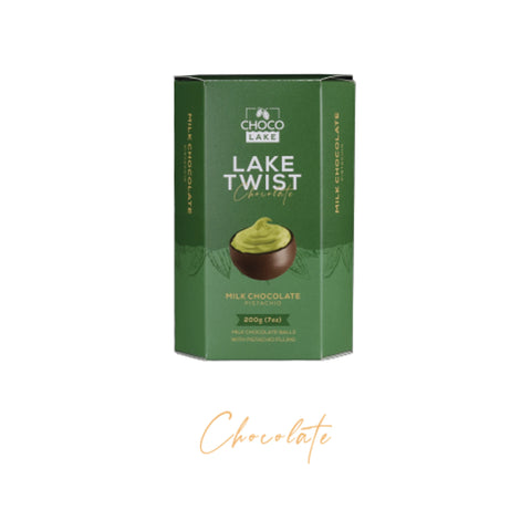Choco Lake Twist Milk Chocolate With Pistachio Balls 200g