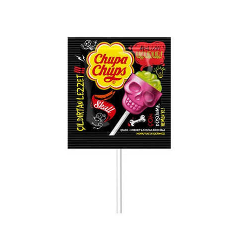 Chupa Chups Skull Çilek - Limon Lolipop Candy 1 - Piece 15g