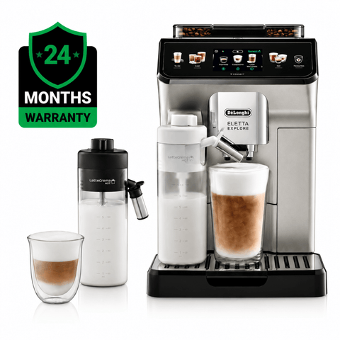 De'Longhi Eletta Explore Bean To Cup Espresso Machine - +50 Hot & Cold Drinks ECAM450.65.S