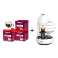 De'Longhi Nescafe Dolce Gusto Esperta Machine - White + 3 Costa Signature Blend Amricano Dolce Gusto Coffee Capsules - 16 Capsules + Double Glass Cup - CAFELAX