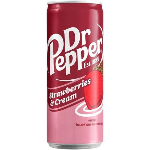 Dr Pepper Strawberry & Cream Sparkling Soft Drink 330ml