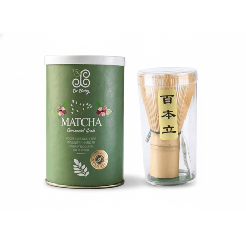 Dr.Baby Ceremonial Matcha 125g + Matcha Traditional Whisk Scoop Spoon