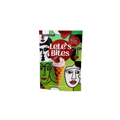Lele’s Bites Mini Waffle Cone Filled With Strawberry Cheese Cake 80g - CAFELAX