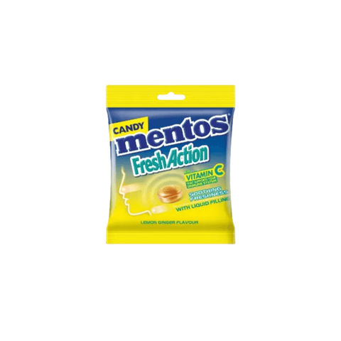Mentos Fresh Action Golia Lemon with Vitamin C bag 100g - CAFELAX