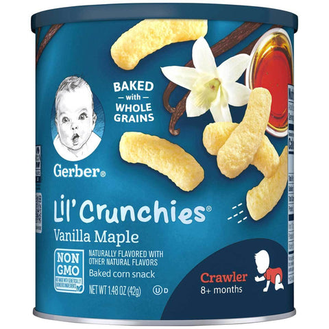 EX:" 19-3-2026 "Gerber Snacks For Baby Lil Crunchies Vanilla Maple 42g