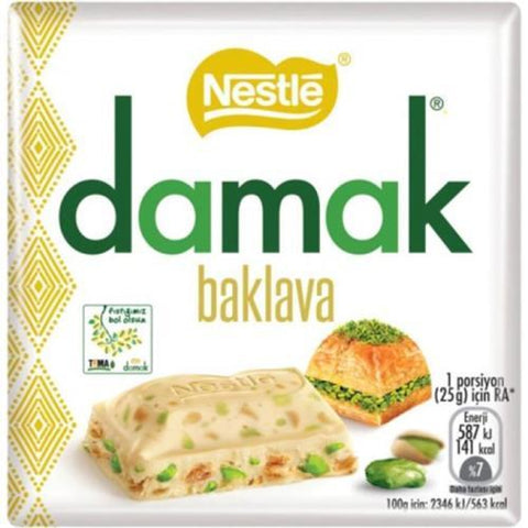 EX:” 2-6-2026 “Nestle Damak Chocolate Baklava Pistachio 60g