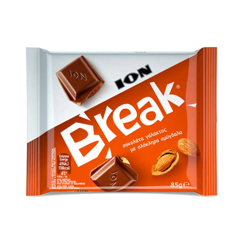 EX:" 20-5-2026 "ION Break Milk Chocolate With Whole Almonds 85g