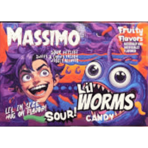 EX:" 26-11-2025 "Massimo Jelly Lil Worms Sour Candy 100g