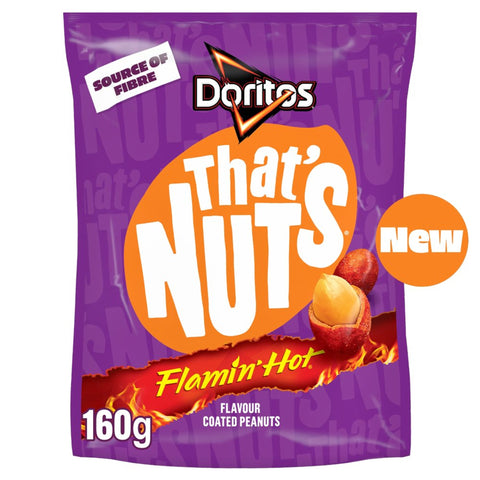 EX:" 30-5-2026 "Doritos That's Nuts Flamin Hot Coated Peanuts 160g