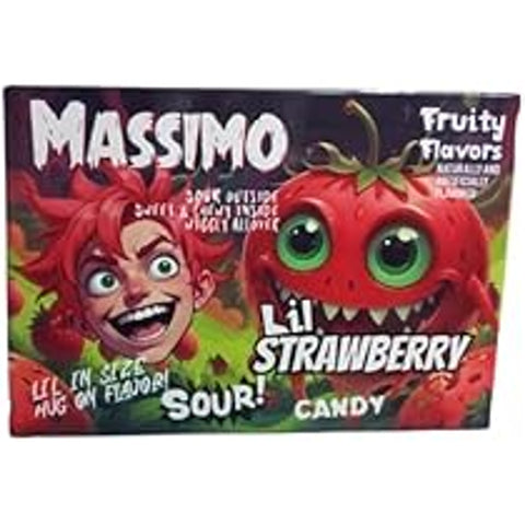 EX:" 31-1-2026 "Massimo Jelly Lil Strawberry Sour Candy 100g