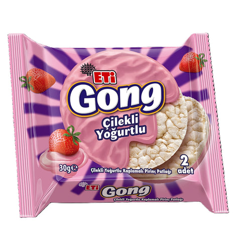 EX:"27-5-2026"Eti Gong Strawberry Yogurt Rice Cake 30g