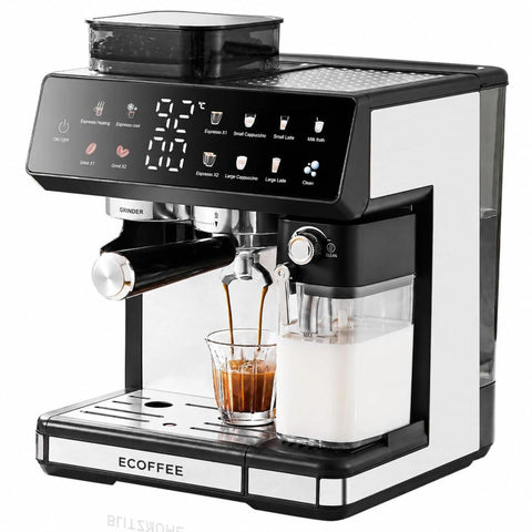 Eco - E Coffee - All-in-One Espresso Coffee Machine with Built-in Grinder Dual Boiler, Automatic - CM5710