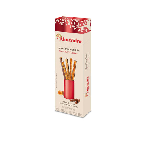 El Almendro Almond Turron Sticks Chocolate Caramel 45g